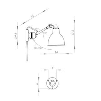 Lampe Gras N°304 Applique pour salle de bain Ø14cm Noir Mat DCW Editions -  LightOnline