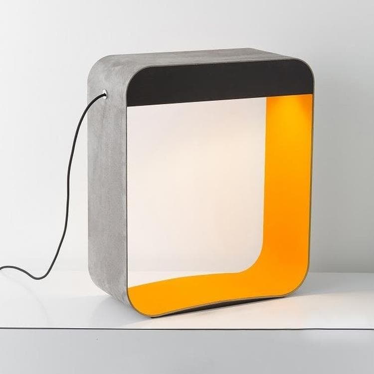 Lampe à poser LED Gris/Orange H66cm EAU DE LUMIERE chêne teinté