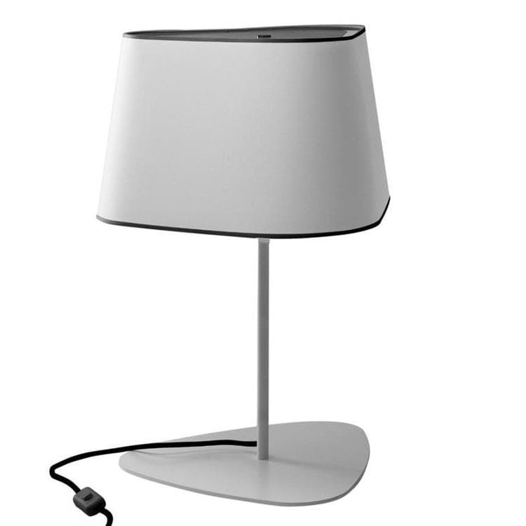 Lampe H62cm GRAND NUAGE blanc gris câble noir
