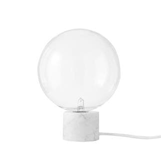 Lampe design ATOLLO (H35cm) en verre de Murano opale blanc