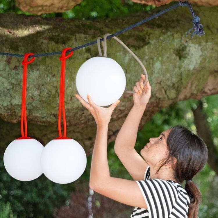 Suspension LED rechargeable d'extérieur Ø20cm BOLLEKE perle