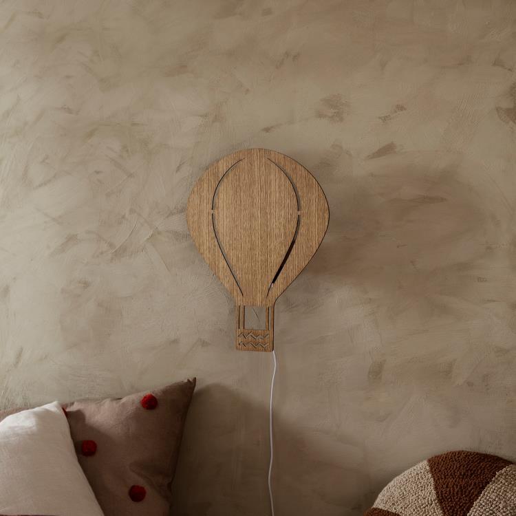 Applique murale Montgolfière H34,5cm AIR BALLOON Chêne Huilé