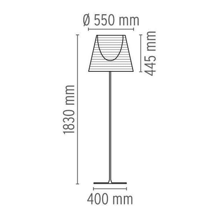 Lampadaire H183cm KTRIBE F3 chrome et ivoire