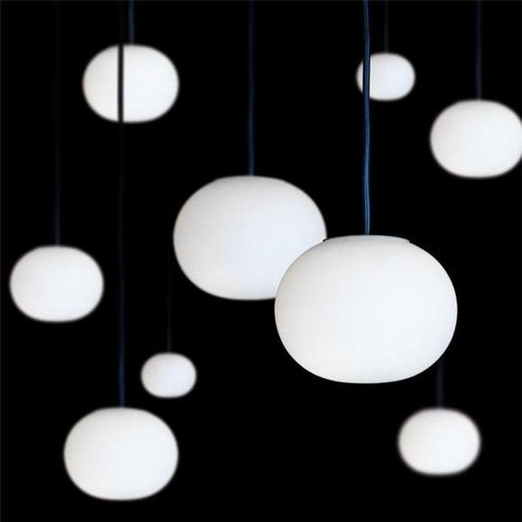 Suspension Verre Ø11cm MINI GLO-BALL S blanc opalin