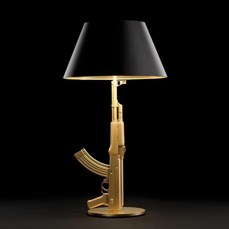 Lampe à poser H92cm TABLE GUN noir et or