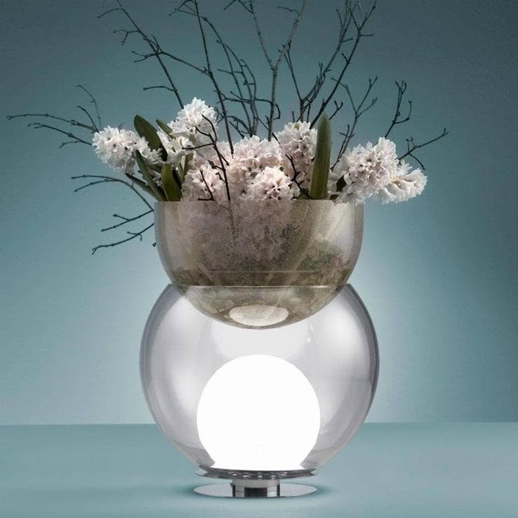 Lampe à poser/Vase Verre H59cm GIOVA GRAND rose pâle