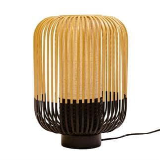 FUSEE Lampe à poser en Bambou et Soie H70cm Blanc Petit Pan