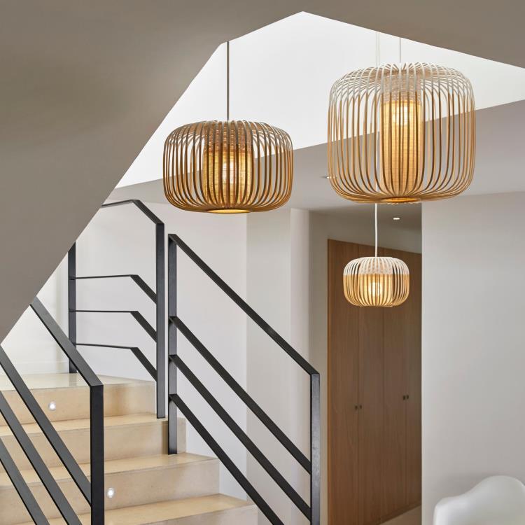 Suspension Bambou Ø45cm H40cm BAMBOO M Blanc