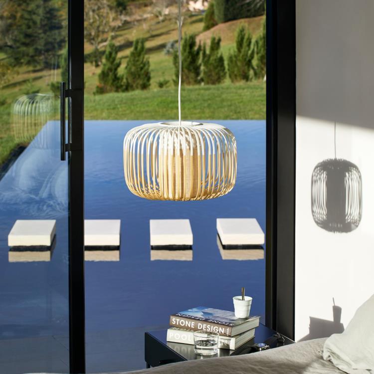 Suspension d'extérieur Bambou Ø35cm H23cm BAMBOO S Blanc
