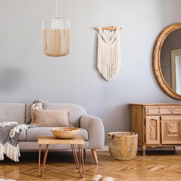 Suspension d'extérieur Bambou Ø35cm H50cm BAMBOO L Blanc