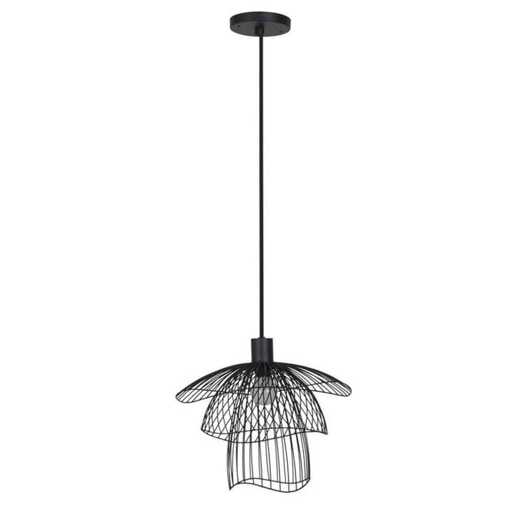 Suspension Métal Filaire Ø30cm PAPILLON Noir