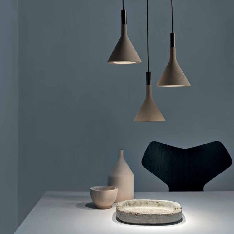 Suspension Ciment LED Ø11,5cm APLOMB MINI brun