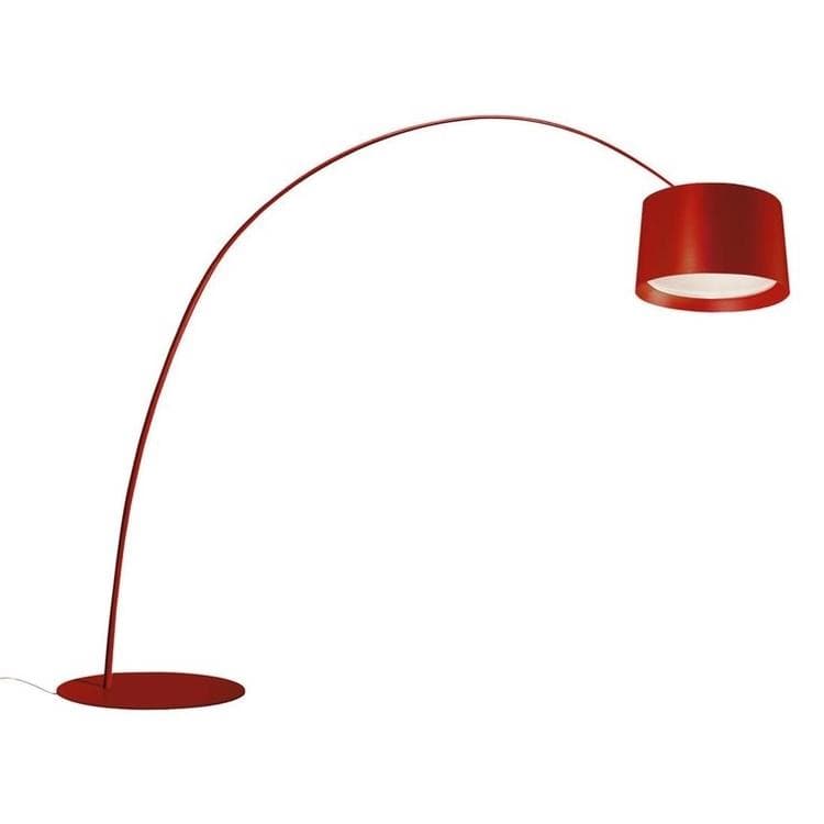 TWICE AS TWIGGY-Lampadaire Arc LED H320cm rouge laqué Foscarini - des