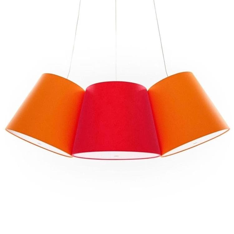 Suspension 3 Abat-Jours Ø39cm CLUSTER orange rouge