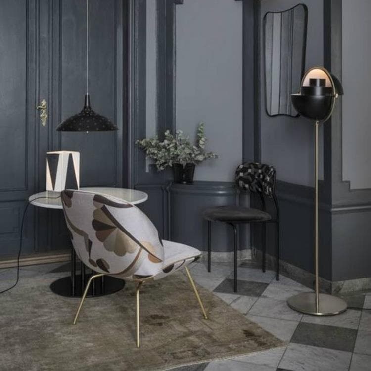 Lampadaire Métal H148cm MULTI-LITE noir mat laiton doré