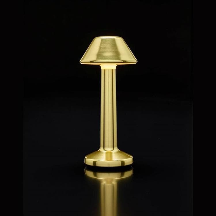 MOMENT-Lampe baladeuse d'extérieur LED rechargeable Cône H22,7cm Doré