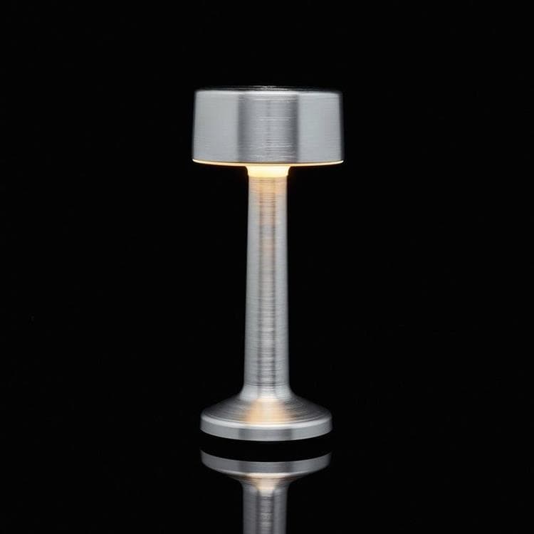 MOMENT-Lampe baladeuse d'extérieur LED rechargeable Cylindre H22,7cm Argenté