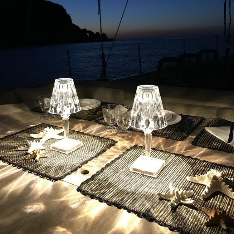 Lampe baladeuse LED d'extérieur rechargeable H26cm BATTERY Transparent