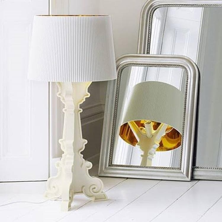 Lampe à poser H68-78cm BOURGIE blanc et or
