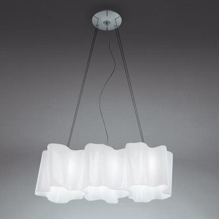 Suspension 3 Lumières Verre L66cm LOGICO blanc satiné