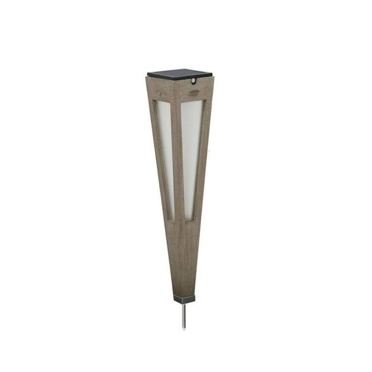 Torche d'extérieur LED à planter rechargeable & solaire Bois H52cm TINKA TECKA teck gris