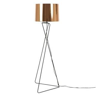 Lampadaire liseuse avec tablette et port USB noir H144cm LINEAR