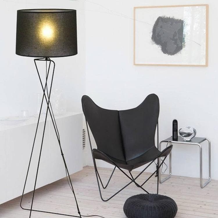 Lampadaire Métal Pied Noir H128cm MARQUISE Noir