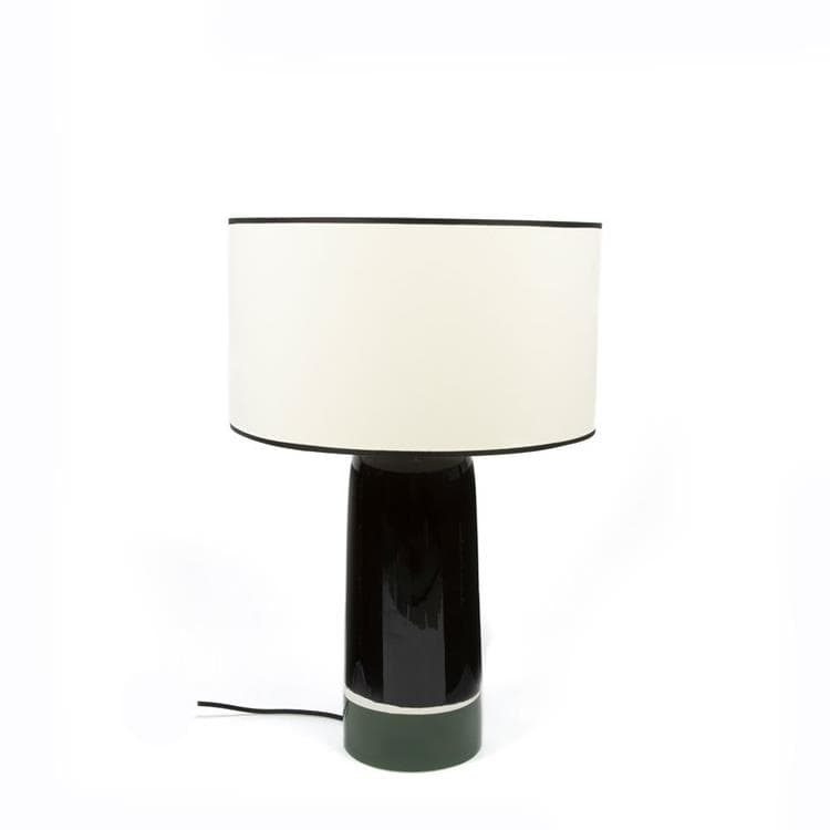 Lampe à poser Céramique & Coton H57,5cm SICILIA Vert / Noir
