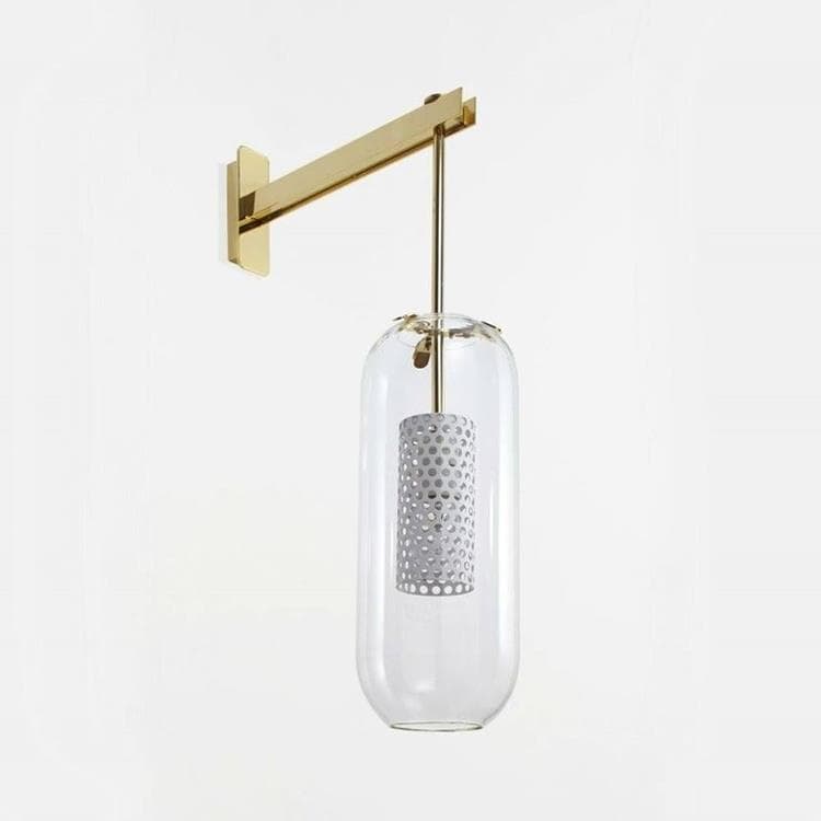 Applique murale Acier/Verre H68cm VADIM or et blanc